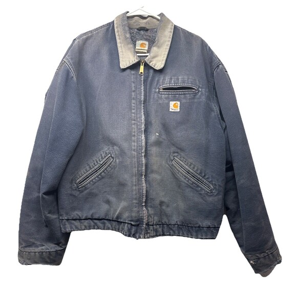 Carhartt Other - Vintage Carhartt J01 DNY Blue Blanket Lined  Detroit Jacket Size 54 Reg Distress